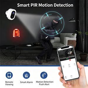 Smart Wi-Fi Security <b>Camera</b> Outdoor Indoor Battery Powered Wire-Free Home <b>Camera</b> with HD Color <b>Night</b> <b>Vision</b> and Two-Way Audio - Product Image 4