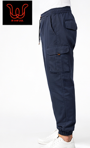 Men's Casual Cargo Utility <b>Joggers</b> Cotton Stretch Elastic Waist Pull-On Multi Pocket <b>Slim</b> Fit Pants - Product Image 3