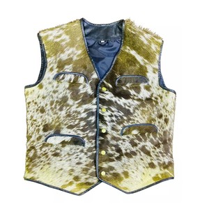 Chaleco de cuero de 2 tonos, diseño hip hop USA, precio económico, alta calidad, chaleco de cuero con logo propio, piel de oveja - Product Image 5