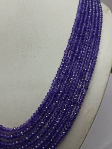 M.Y.GEMS Top Grade High Quality Natural Purple Amethyst <b>Color</b> Jade 4mm Faceted Rondelle Gemstone <b>Beads</b> 7 Strands Necklace - Product Image 3