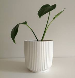 Maceta de Cerámica Esmaltada con Plato a Juego, Acabado Duradero, Diseño Moderno de Rejilla, Soporte para Plantas de Interior - Product Image 2