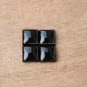 Cabochon carré plat en spinelle noire naturelle de 10 mm, pierre semi-précieuse en vrac pour la fabrication de bijoux, au prix d'usine en gros - Product Image 2
