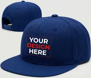 Casquette de baseball noire personnalisée à visière plate, 6 panneaux, ajustable, 100 % toile de coton, style urbain uni, pour logo de marque, décontractée - Product Image 2