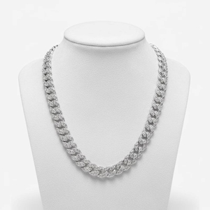 10mm 2 Rows Cuban Link Thick <b>Solid</b> 925 Sterling <b>Silver</b> Rose Gold Plated Men Hip Hop Iced VVS Moissanite Gift <b>Necklace</b> - Product Image 2