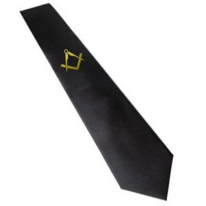 Corbata de Seda Negra Clásica con Bordado de Hojas Doradas, Diseño Nuevo de Alta Calidad, Corbata de Seda Masónica Informal para Hombre, Nueva Llegada - Product Image 3
