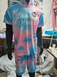 Conjunto de Jersey con Capucha Sublimado Diamante Athlete, Ropa Deportiva de Poliéster de Manga Corta de Secado Rápido para Verano, Unisex, Talla Adulto Regular - Product Image 4