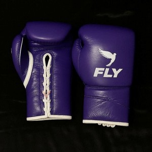 Manufacture of High Quality Custom Made Purple Fly Boxing <b>Gloves</b> Made With Cow Hide Leather With Customized Logo & Design - Product Image 3
