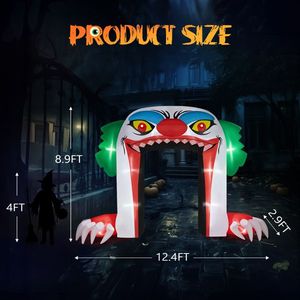 8.9 FT <b>Halloween</b> <b>Inflatable</b> Outdoor Decorations Scary Giant Clown Archway Built for the Spooky Season - Product Image 6