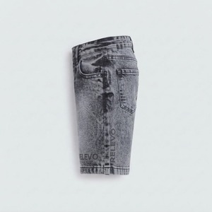 Shorts Bermuda en jean délavé grande taille pour homme, taille mi-haute, couleur unie, décontracté, fermeture boutonnée, 100 % coton - Product Image 3