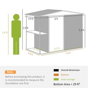 Warm Gray Outdoor Garden Metal Shed for <b>Tool</b> <b>Storage</b> & Organization - Product Image 6