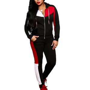 Women's Solid Casual Long Breathable Professional High Quality Tracksuit Set with Zipper Cheap Price - Product Image 1