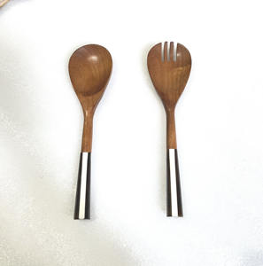 Recién llegado: Servidor de ensalada de diseño en madera y resina, ideal para servir ensaladas en el hogar, fiestas y eventos, a un precio de fábrica razonable. - Product Image 3