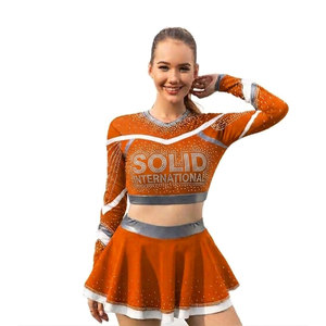 Ensemble d'uniformes de cheerleading personnalisés Solid Trader pour équipes de danse, tissu extensible respirant, couleurs vives et style tendance - Product Image 5
