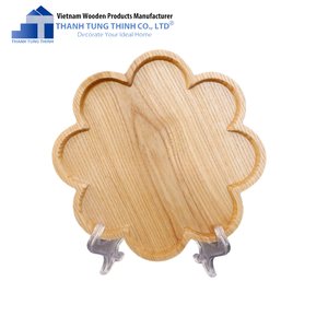 Thanh Tung Thinh Oval Wooden Serving Tray Handmade Minimalist Design For Living Room Tableware Storage - Product Image 4