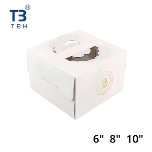 Excellente boîte à gâteau en carton blanc avec poignée et fenêtre, 6, 8, 10 pouces, conteneur d'emballage pour boulangerie, stand alimentaire, fête, du fournisseur malaisien - Product Image 1