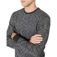 Sweat-shirt col rond uni de poids moyen, fabriqué en usine, confortable
