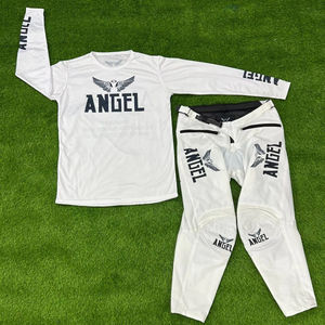 Combinaison de motocross Angel à manches longues, blanche, en polyester, séchage rapide, équipement de course pour hommes, toutes saisons - Product Image 1