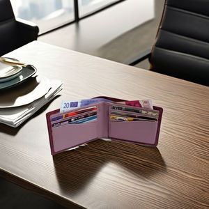 Portefeuille pour homme Wriza Durable Fashion en cuir véritable A7 WI-091 13 couleurs sans fermeture éclair, blocage RFID, doublure en polyester - Product Image 1