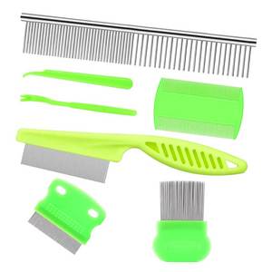 Juego de Peines Multifuncionales de Plástico Verde para Mascotas, con Dientes Finos y Gruesos, Herramienta para el Cuidado del Pelo, Limpieza y Peinado de Pelaje - Product Image 1