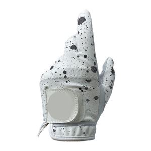 Guantes Blancos Unisex con Diseño de Salpicaduras de Pintura Negra, Correa Ajustable con Gancho y Bucle para la Mano Izquierda, para Moda y Rendimiento Deportivo - Product Image 1