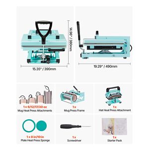 Nuovissima Pressa a Caldo Ibrida Multifunzione 8-in-1 15 X 15 Pollici, Riscaldamento Rapido e Uniforme, Facile Controllo, Design Brevettato per Sublimazione - Product Image 5