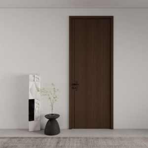 Puerta de Entrada de Madera Maciza con Revestimiento de PVC, Minimalista, Impermeable, Puerta Principal Individual de MDF para Dormitorio, Garantía de 3 Años - Product Image 4