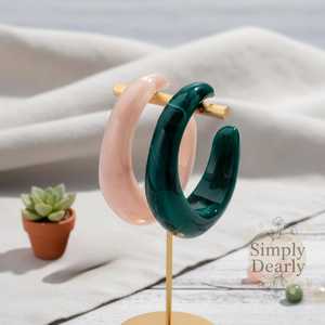 Bracelets Joncs Ronds en Résine Simply Dearly, Bijoux Fantaisie Multicolores Faits Main, Accessoires Tendance - Product Image 2