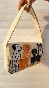 Bolso de hombro artesanal indio con cuentas y diseño de perro, con correa ancha, para venta al por mayor, suministro para bodas y boutiques - Product Image 4