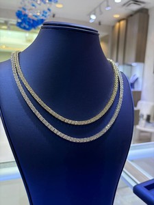 Chaîne tennis en argent avec moissanite VVS, collier diamant rond, plaqué rhodium, bijoux hip-hop - Product Image 5