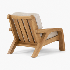 Sillón de Exterior Moderno de Madera de Teca Sólida con Cojines, Muebles de Lujo para Piscina, Patio, Resort, Villa y Hotel - Product Image 3