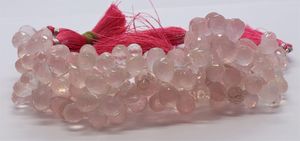 Cuarzo Rosa Natural Facetado en Forma de Lágrima, Briolette de 8 Pulgadas, Tamaño 7x10MM, Gema de Cuarzo Rosa Briolette por Mayorista - Product Image 3