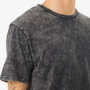 Camiseta Cómoda de Uso Diario con Lavado Ácido para Hombre, Tela de Algodón Suave Lavada, Material Transpirable, Ideal para la Moda de Verano - Product Image 5