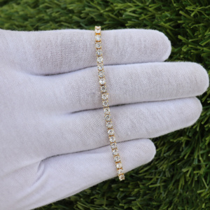 Dainty Bracelet Tennis Plaqué Or Minimaliste Fiançailles Anniversaire Porter des Bijoux Délicats - Product Image 2