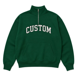 OEM Wholesale Vintage Wash 100% Cotton Varsity Loose Fit Quarter Zip Custom DTG Print Logo Women's Hoodies Custom Regular Sleeve - Product Image 4