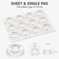 Butoirs de porte en PVC transparents et plats, autocollants, protection de surface 21x10mm