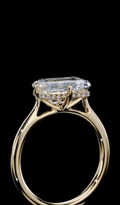 Anillo de compromiso clásico de diamante cultivado en laboratorio con corte esmeralda de 3.00 quilates, certificado IGI, oro rosa de 14K, 3-4g, regalo para mujer - Product Image 2