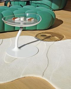 Modern Abstract Wool Rug Handmade fully white Irregular Overlapping <b>Carpet</b> Living Room Christmas Gift Picnics - Product Image 3