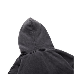 Sudadera con capucha vintage High Street Stone Washed, oversize, con lavado ácido y estampado de silicona personalizado - Product Image 4