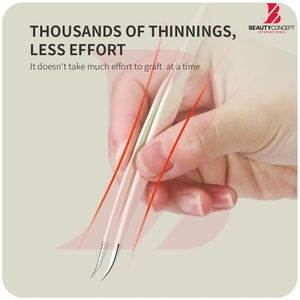 Ensemble de 3 pinces à cils en crème de qualité supérieure, ensemble d'outils professionnels de précision pour extensions de cils avec poignée ergonomique - Product Image 5