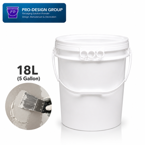18L Heavy Duty Plastic Putty <b>Bucket</b> <b>with</b> Flat <b>Lid</b> for Construction Paste, ISO 9001 Manufacturer - Product Image 1