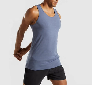 Proveedor Mayorista de Camisetas sin Mangas para Hombre, de Color Sólido, Tejidas en Algodón y Poliéster, Cuello Redondo, Transpirables, Estilo Deportivo - Product Image 1