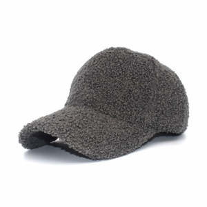 Customizable Teddy Fleece Baseball <b>Cap</b> with Soft Sherpa Texture Curved Brim Casual <b>Winter</b> Hat Custom Logo Wholesale Headwear - Product Image 3
