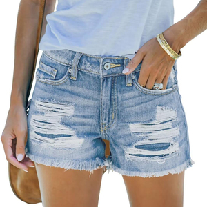 Shorts de Mezclilla Sexys de Alta Calidad al por Mayor, Última Tendencia en Ropa Urbana para Mujer, Cierre de Botones, Corte Ajustado, Ropa de Verano, Precios Razonables - Product Image 2