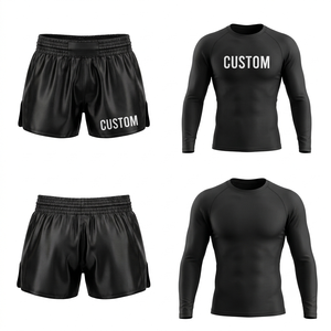 Custom White MMA Rash Guard Set for Men Adults Fitted Spandex/Polyester Quick Dry Breathable Digital Print Boxing Wear - Product Image 4