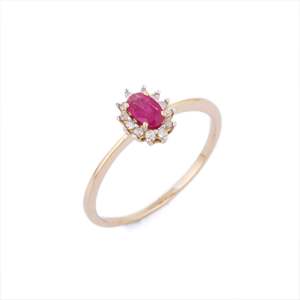 14K White Gold Ruby & <b>Diamond</b> Anniversary <b>Ring</b> for Women - Product Image 2