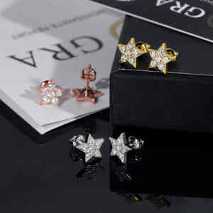 ZAWO HOUSE Boucles d'oreilles pendantes de luxe en argent sterling 925 plaqué rhodium, serties de moissanite VVS, style hip-hop glacé, testées au diamant - Product Image 3