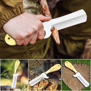 Cuchillo de Acero al Carbono para Cortar Madera, Hoja de Acero Inoxidable de 0.6mm de Grosor, Borde Recto, Herramienta para Trabajar la Madera con Funda de Cuero, OEM - Product Image 6