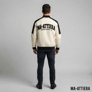 <b>Mens</b> <b>Cream</b> Black Bomber <b>Jacket</b> Streetwear <b>Mens</b> Winter <b>Jackets</b> Wholesale <b>Jacket</b> For <b>Men</b> Casual Fashion <b>Jacket</b> - Product Image 2