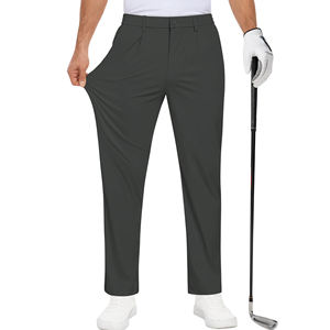 Pantalon de golf décontracté léger pour homme, respirant, 100 % polyester, couleur unie, taille mi-haute, coupe ample, avec cordon de serrage - Product Image 1