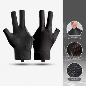 Gants de billard à demi-doigts avec sangle de poignet réglable pour la pratique du billard et du snooker, unisexe, sport - Product Image 2